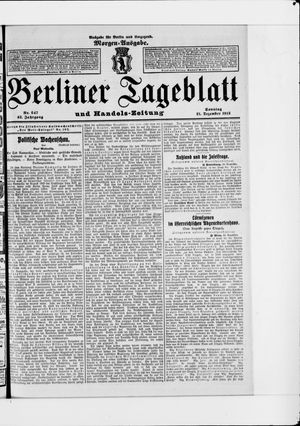 Berliner Tageblatt und Handels-Zeitung on Dec 21, 1913