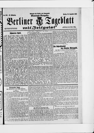 Berliner Tageblatt und Handels-Zeitung vom 22.12.1913