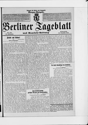 Berliner Tageblatt und Handels-Zeitung vom 25.12.1913