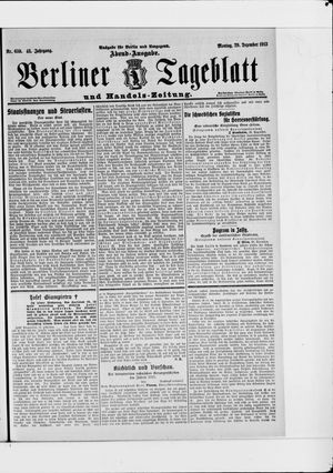 Berliner Tageblatt und Handels-Zeitung vom 29.12.1913