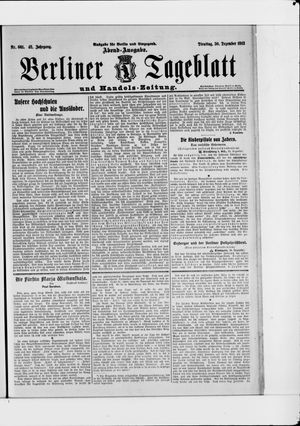 Berliner Tageblatt und Handels-Zeitung vom 30.12.1913