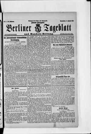 Berliner Tageblatt und Handels-Zeitung vom 03.01.1914