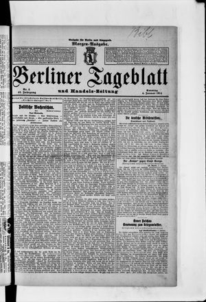 Berliner Tageblatt und Handels-Zeitung on Jan 4, 1914