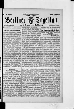 Berliner Tageblatt und Handels-Zeitung on Jan 5, 1914