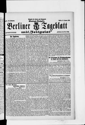 Berliner Tageblatt und Handels-Zeitung vom 12.01.1914