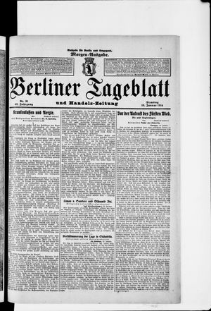 Berliner Tageblatt und Handels-Zeitung on Jan 13, 1914