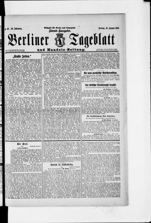 Berliner Tageblatt und Handels-Zeitung on Jan 16, 1914