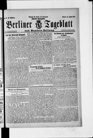 Berliner Tageblatt und Handels-Zeitung on Jan 19, 1914