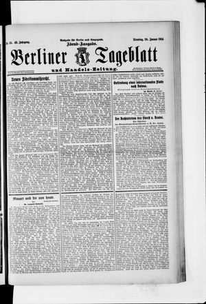 Berliner Tageblatt und Handels-Zeitung on Jan 20, 1914