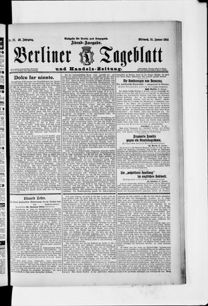 Berliner Tageblatt und Handels-Zeitung on Jan 21, 1914