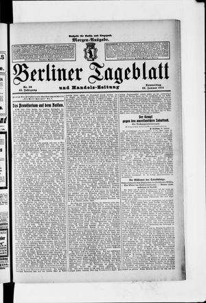 Berliner Tageblatt und Handels-Zeitung vom 22.01.1914