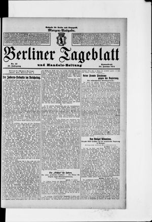Berliner Tageblatt und Handels-Zeitung on Jan 24, 1914