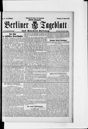 Berliner Tageblatt und Handels-Zeitung vom 27.01.1914