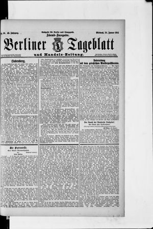 Berliner Tageblatt und Handels-Zeitung vom 28.01.1914
