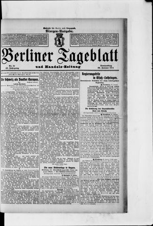 Berliner Tageblatt und Handels-Zeitung on Jan 29, 1914