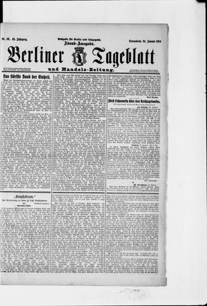 Berliner Tageblatt und Handels-Zeitung vom 31.01.1914