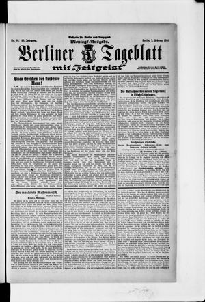 Berliner Tageblatt und Handels-Zeitung vom 02.02.1914