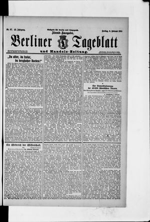 Berliner Tageblatt und Handels-Zeitung vom 06.02.1914