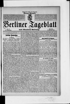 Berliner Tageblatt und Handels-Zeitung vom 08.02.1914