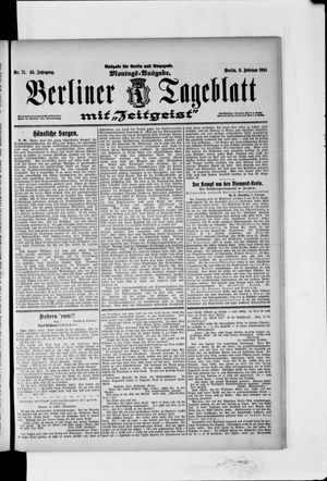 Berliner Tageblatt und Handels-Zeitung vom 09.02.1914