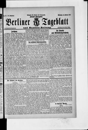 Berliner Tageblatt und Handels-Zeitung vom 11.02.1914