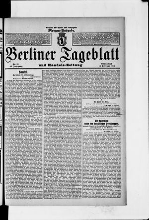 Berliner Tageblatt und Handels-Zeitung vom 14.02.1914