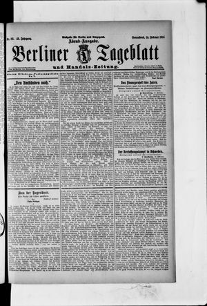 Berliner Tageblatt und Handels-Zeitung on Feb 14, 1914