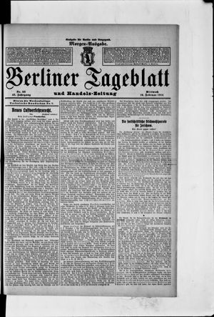 Berliner Tageblatt und Handels-Zeitung vom 18.02.1914