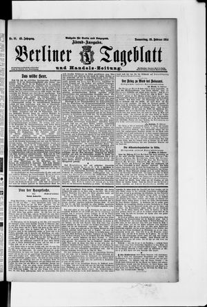 Berliner Tageblatt und Handels-Zeitung on Feb 19, 1914