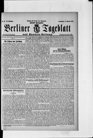 Berliner Tageblatt und Handels-Zeitung on Feb 21, 1914