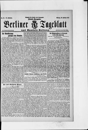 Berliner Tageblatt und Handels-Zeitung vom 23.02.1914