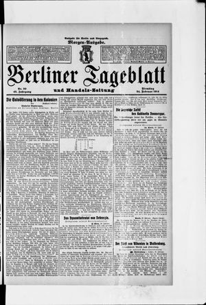 Berliner Tageblatt und Handels-Zeitung vom 24.02.1914