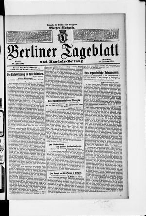 Berliner Tageblatt und Handels-Zeitung vom 25.02.1914