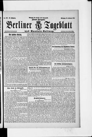 Berliner Tageblatt und Handels-Zeitung vom 25.02.1914
