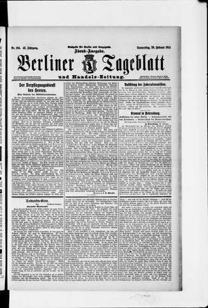Berliner Tageblatt und Handels-Zeitung on Feb 26, 1914