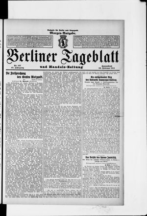 Berliner Tageblatt und Handels-Zeitung on Feb 28, 1914