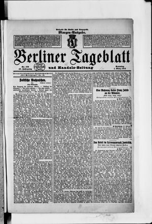 Berliner Tageblatt und Handels-Zeitung vom 01.03.1914