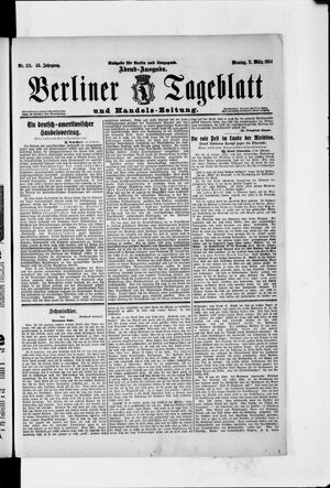 Berliner Tageblatt und Handels-Zeitung vom 02.03.1914