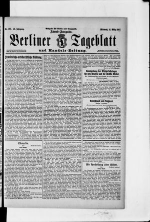 Berliner Tageblatt und Handels-Zeitung vom 11.03.1914
