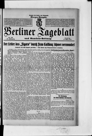 Berliner Tageblatt und Handels-Zeitung on Mar 17, 1914