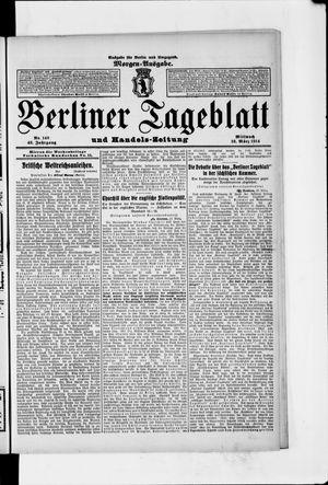 Berliner Tageblatt und Handels-Zeitung on Mar 18, 1914