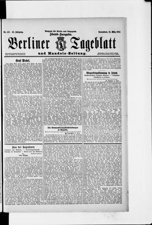 Berliner Tageblatt und Handels-Zeitung vom 21.03.1914