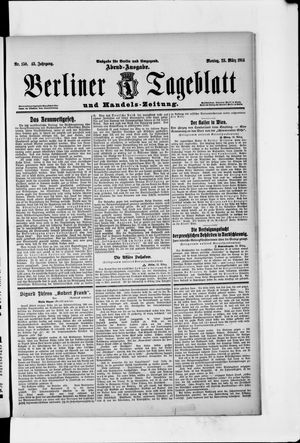 Berliner Tageblatt und Handels-Zeitung on Mar 23, 1914