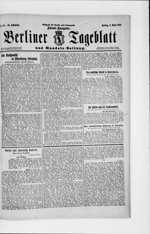 Berliner Tageblatt und Handels-Zeitung vom 03.04.1914