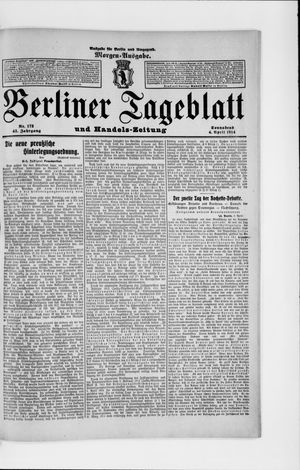 Berliner Tageblatt und Handels-Zeitung on Apr 4, 1914