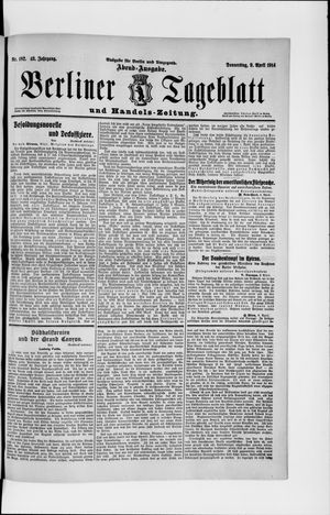 Berliner Tageblatt und Handels-Zeitung on Apr 9, 1914