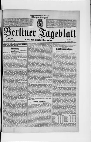 Berliner Tageblatt und Handels-Zeitung on Apr 10, 1914