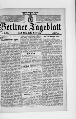 Berliner Tageblatt und Handels-Zeitung vom 17.04.1914
