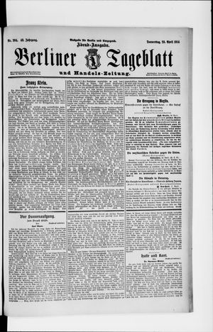 Berliner Tageblatt und Handels-Zeitung vom 23.04.1914
