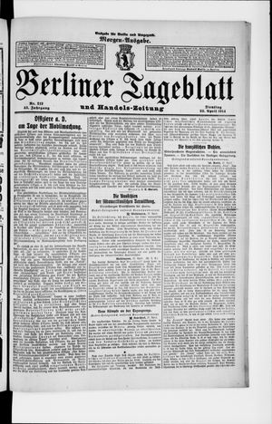 Berliner Tageblatt und Handels-Zeitung on Apr 28, 1914